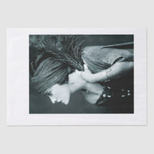 Vintage 1920s Girl & Peacock FeatherTissue Paper