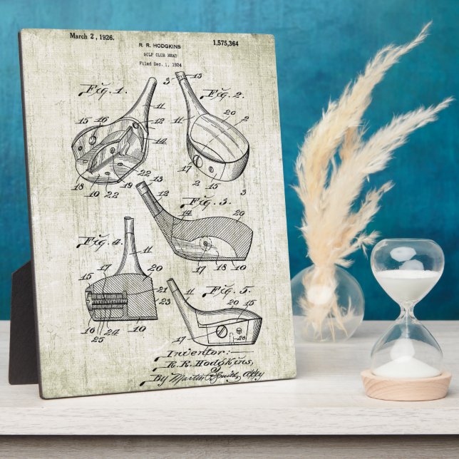 Vintage 1920s Golf Club Head Patent Plaque (Side)