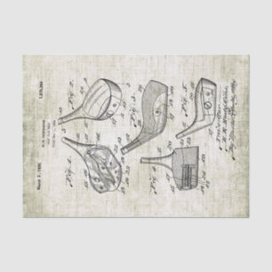 Vintage 1920s Golf Club Patent Illustration Tissue Paper