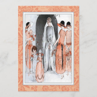 Vintage 1920s Illustration Bridal Party Shower Invitation