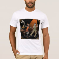 Vintage 1920s Jazz Age Dancing Skeletons