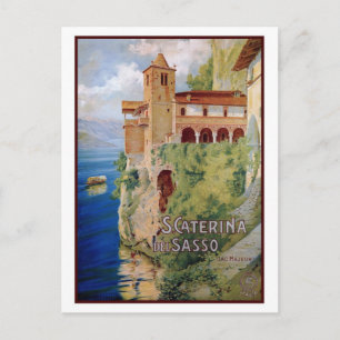 Vintage 1920s Lake Maggiore convent Italian travel Postcard