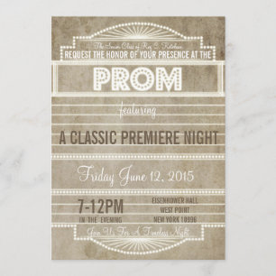 Vintage 1920's Movie Marquee Prom Invitation
