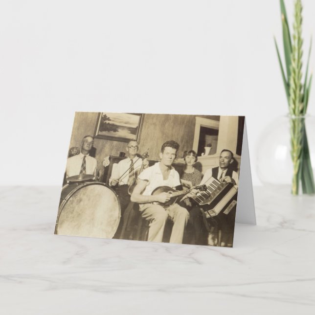 Vintage 1920s Musical Band Greeting Card (Front)