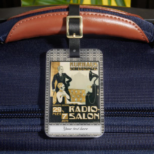 Vintage 1920s Netherlands Radio Salon Customisable Luggage Tag