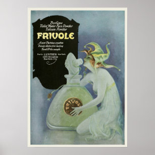 Vintage 1920's Print Ad Woman Frivole Perfume