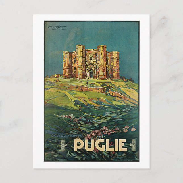 Vintage 1920s Puglia Italy travel Ad Postcard (Front)