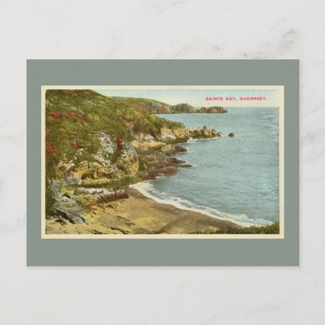 Vintage 1920s Saints Bay, Guernsey Channel Islands Postcard (Front)