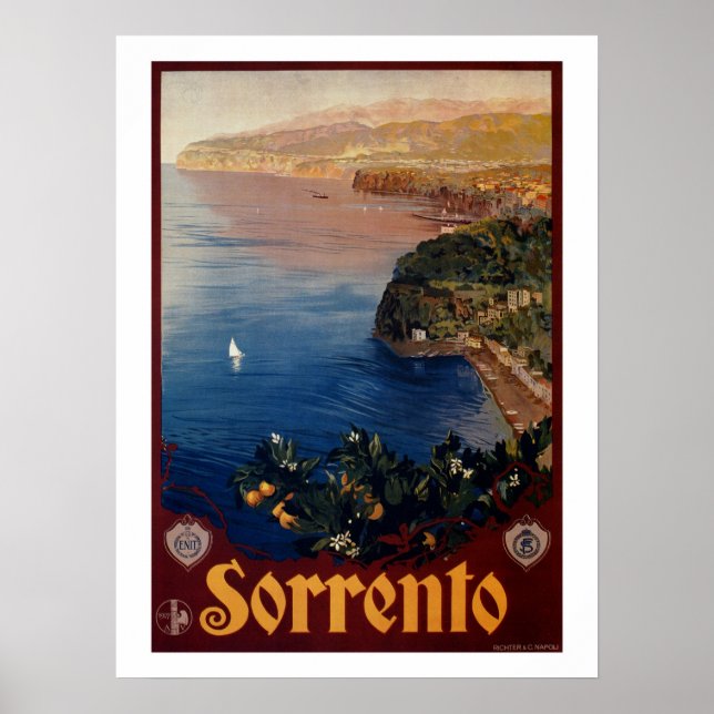 Vintage 1920s Sorrento Italian travel Poster (Front)