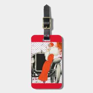 Vintage 1920's Travelling Lady Travel Tag
