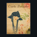 Vintage 1920s Women in Hat and Necklace French Postcard<br><div class="desc">Vintage 1920s Women in Hat and Necklace French Carte Postale Postcard</div>