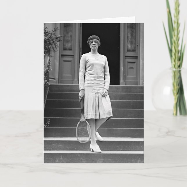 Vintage 1920s Women's Tennis Fashion Card (Front)