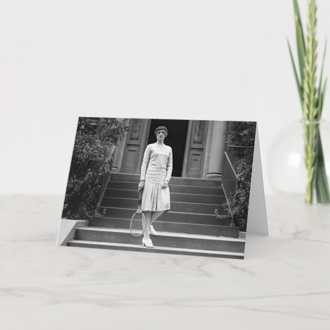 Vintage 1920s Women's Tennis Fashion Card (Front)