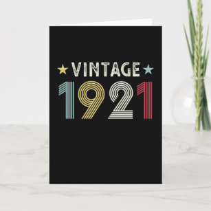 Vintage 1921 100th Birthday Gift 100 years old Card