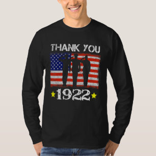 Vintage 1922 100 Years Old Flag American 100th Bi T-Shirt