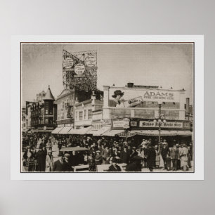 Vintage 1922 Atlantic City Boardwalk Photograph Poster