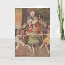 vintage 1923 Santa & Children Christmas