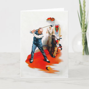 Vintage 1925 Golf Christmas Card