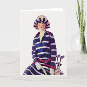 Vintage 1925 Golf Greeting Card
