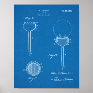 Vintage 1926 Golf Ball Tee Design Patent Art Print