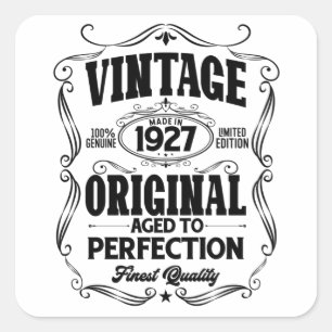 Vintage 1927 aged to perfection square sticker