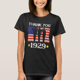 Vintage 1929 93 Years Old Flag American 93th Birt T-Shirt