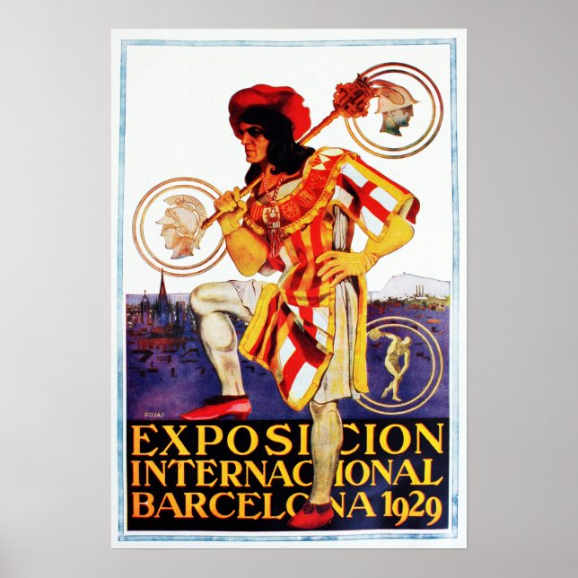 Vintage 1929 Barcelona International Exposition Poster (Front)