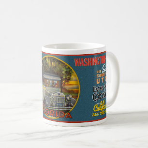 VINTAGE 1930-40s TRAVEL USA THEME Coffee Mug