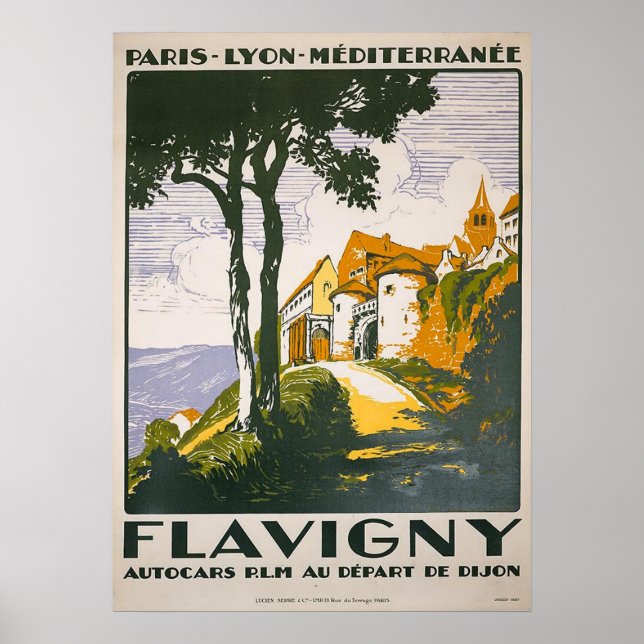 Vintage 1930 Flavigny French Travel Poster (Front)