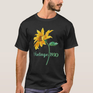 Vintage 1930  Sunflower 92 Years Old 92nd Birthday T-Shirt
