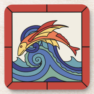 Vintage 1930s Catalina Island Tile Set Coaster