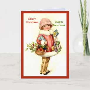 Vintage 1930's Cute Little Girl Christmas (copy) Holiday Card