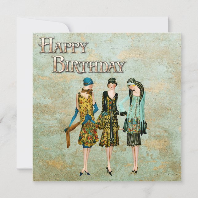 Vintage 1930's Fashion Illustration Card (Front)