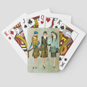 Vintage 1930's Fashion Illustration Playing Cards