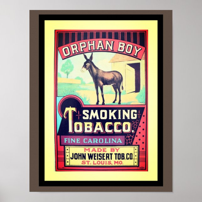 "Vintage, 1930's "Orphan Boy" Tobacco Poster (Front)