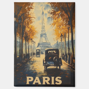 Vintage 1930s Paris Travel Poster Eiffel Tower Magnet