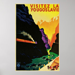 Vintage 1930s Visit Yugoslavia Tourist Travel Art Poster