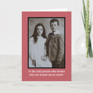 Vintage 1930s Weird Siblings Birthday Humour Card