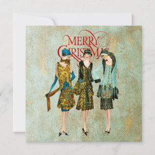 Vintage 1930's Women Christmas Greeting Holiday Card