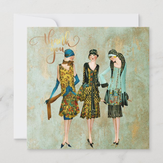 Vintage 1930's Women Thank you Holiday Card (Front)