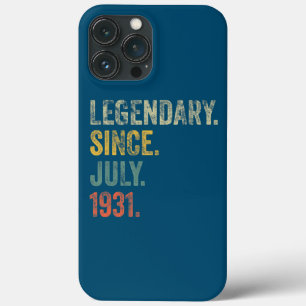 Vintage 1931 91st Birthday Legendary Since July iPhone 13 Pro Max Case
