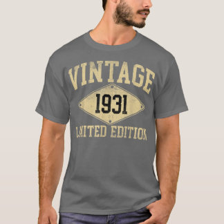 Vintage 1931 Limited Edition Year Of Birth Birthda T-Shirt