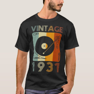 Vintage 1931 Retro Record Player Birthday Vinyl T-Shirt