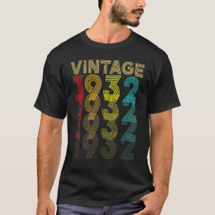 Vintage 1932 90 Years Old Men And Women 90th Bir T-Shirt