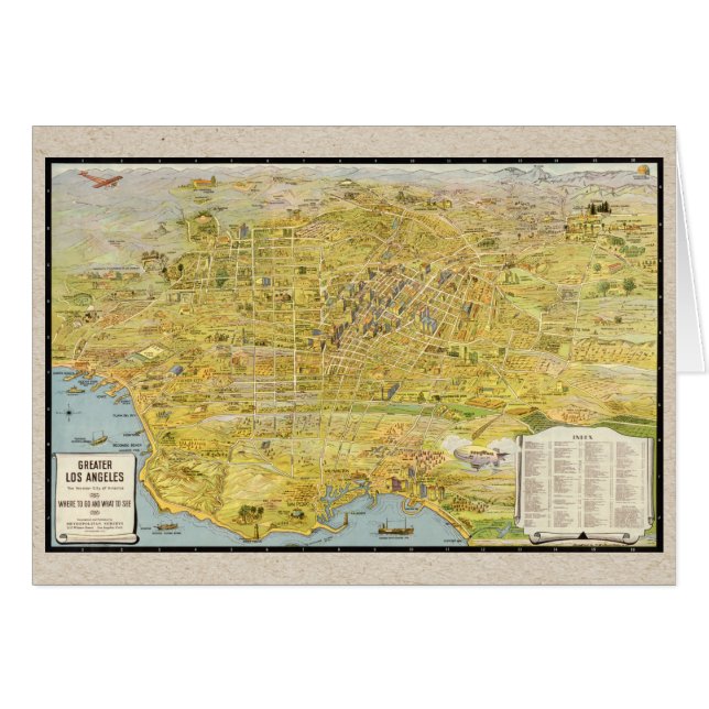 Vintage 1932 Greater Los Angeles Restored Map (Front Horizontal)