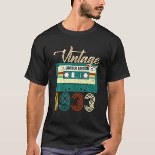 Vintage 1933 89Th Birthday Cassette Tape For Men W T-Shirt