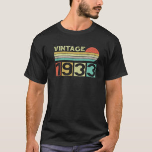 Vintage 1933 89Th Birthday Gift Men Women 89 Years T-Shirt