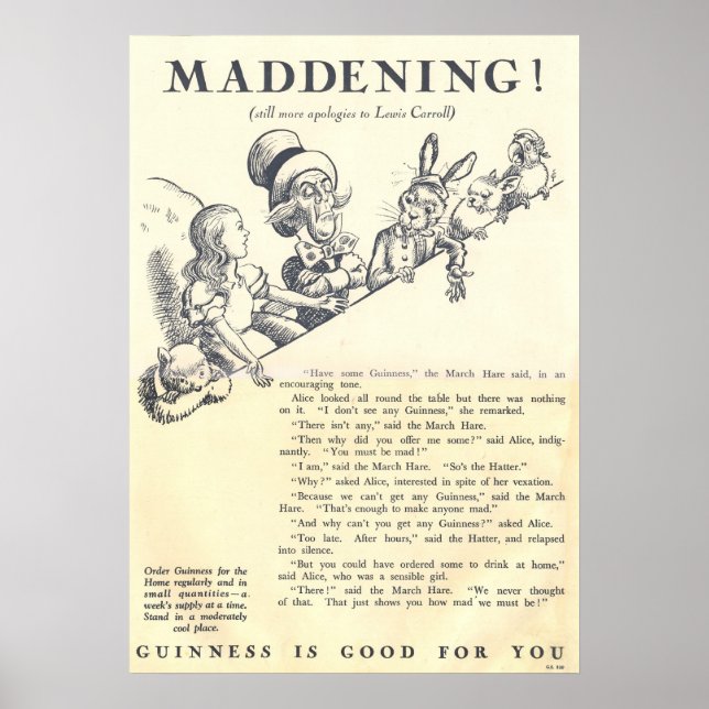 Vintage 1933 ad, for GUINNESS Poster (Front)