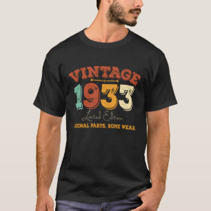 Vintage 1933 Original Parts Funny Birthday Gift T-Shirt