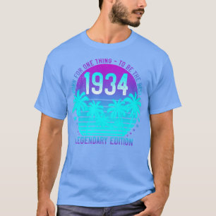 Vintage 1934 87th Birthday Aesthetic Sunset Palm 8 T-Shirt